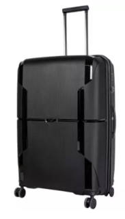 Большой чемодан Airtex 245 из полипропилена на 108 л + расширительная молния весом 3,8 кг Черный